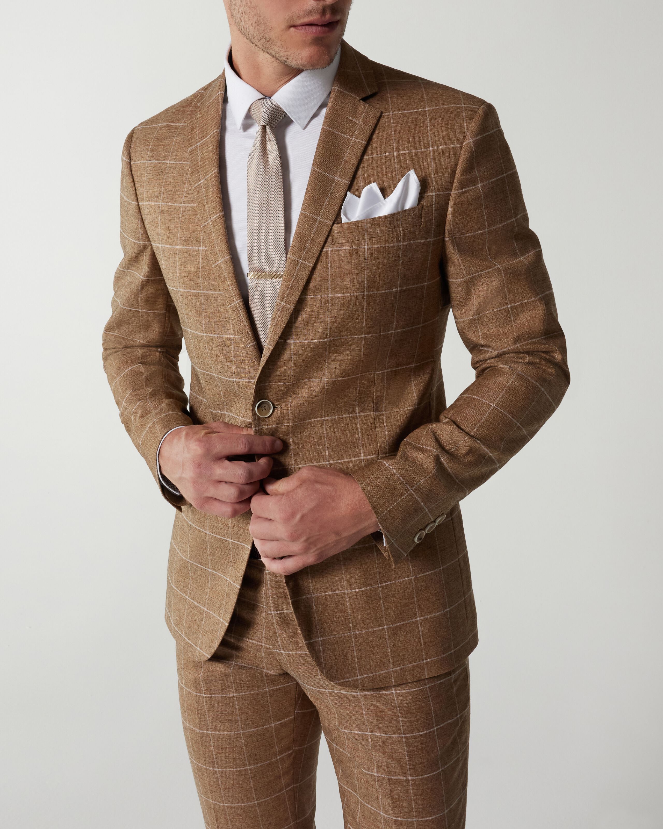 Next tan windowpane check coat sale